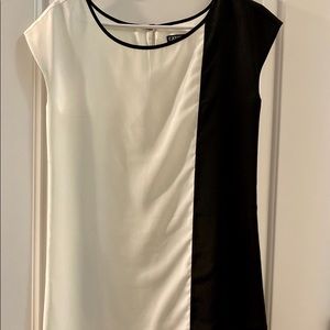 Asymmetric Black and White Dress